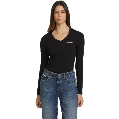 게스 America Slim Mini 긴팔 V넥 티셔츠 142112193