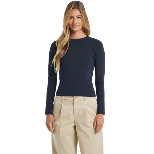 게스 Slim Logo Emb 긴팔 티셔츠 142112258