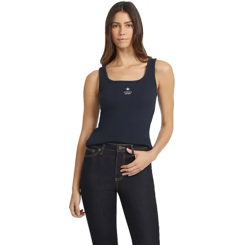 게스 Slim Rib Emb 나시 티셔츠 142112262