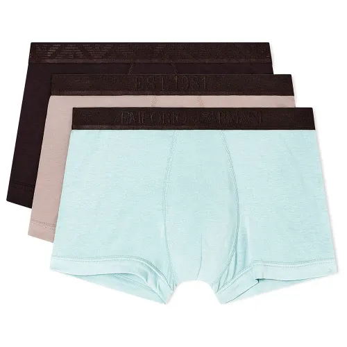 엠프리오 아르마니 Shiny Logoband Pack Trunk 복서 브리프 3 팩 142165727