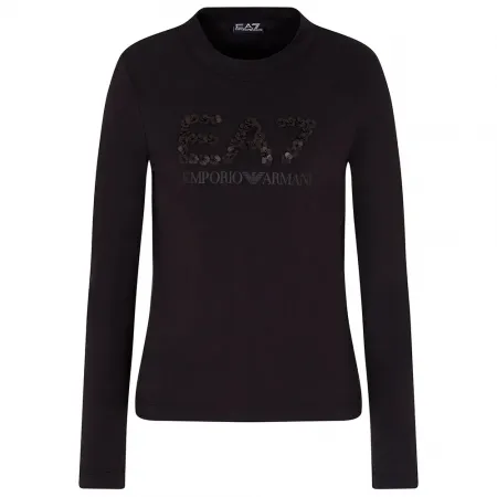 엠프리오 아르마니 Train Logo Series Crystal 긴팔 티셔츠 142173988