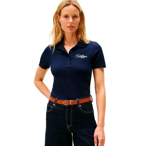 타미힐피거 Script Slim Fit 반팔 폴로 셔츠 142276820