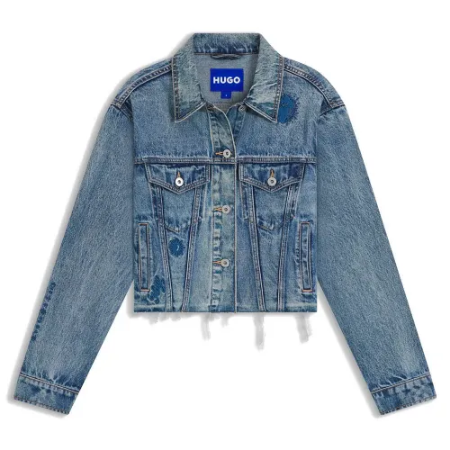 휴고 보스 Anouk Cropped 10274727 BLUE 데님 자켓 142330504