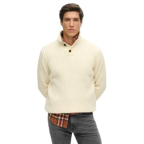 슈퍼드라이 빈티지 Ribbed Henley 스웨터 142381084