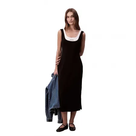 캘빈클라인 Interlock 긴팔 미디 원피스 142418251