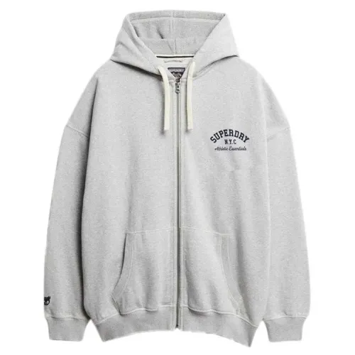 슈퍼드라이 Athletic Ess 오버핏 풀지퍼 스웨터 142419029