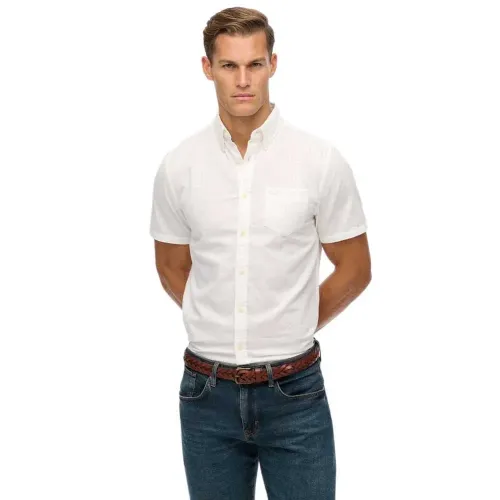 슈퍼드라이 City Cotton Linen 반팔 셔츠 142446994