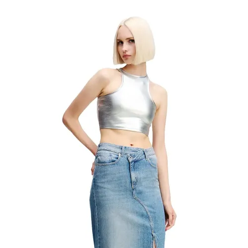 KARL LAGERFELD JEANS A1W17040 Metallic 나시 상의 142685067