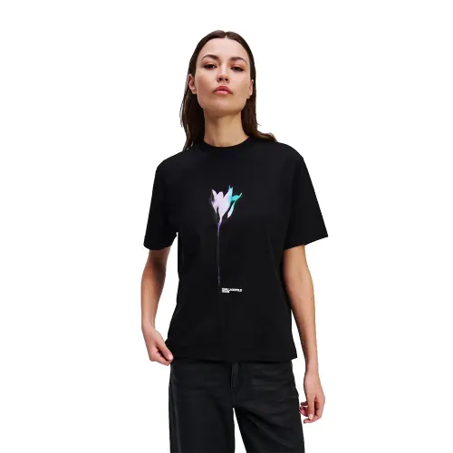 KARL LAGERFELD JEANS A3W17041 레큘러 플라워 컬러 반팔 티셔츠 142685350