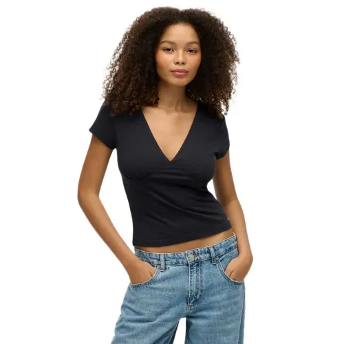 슈퍼드라이 Cap Sleeve Corset 반팔 티셔츠 142686713