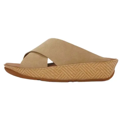 핏플랍 Lulu Lux 그래픽 Weave 스웨이드 Cross 샌들 142703635