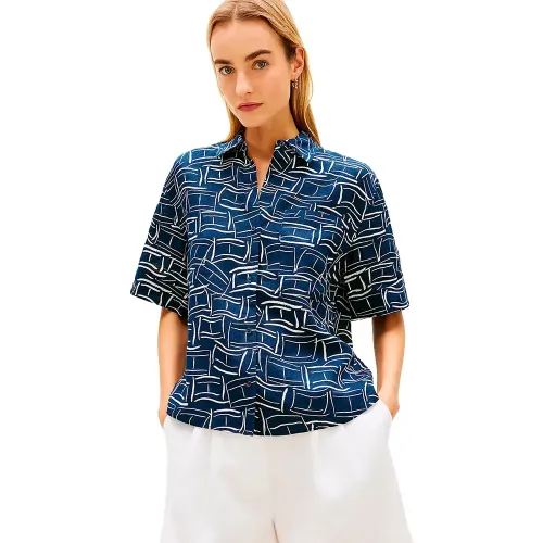 타미힐피거 Ess Linen 반팔 셔츠 142758148