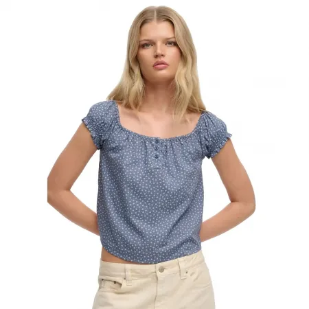 슈퍼드라이 1/2 Button 우븐 반팔 셔츠 142784541