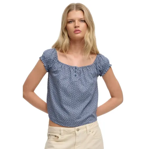 슈퍼드라이 1/2 Button 우븐 반팔 셔츠 142784541