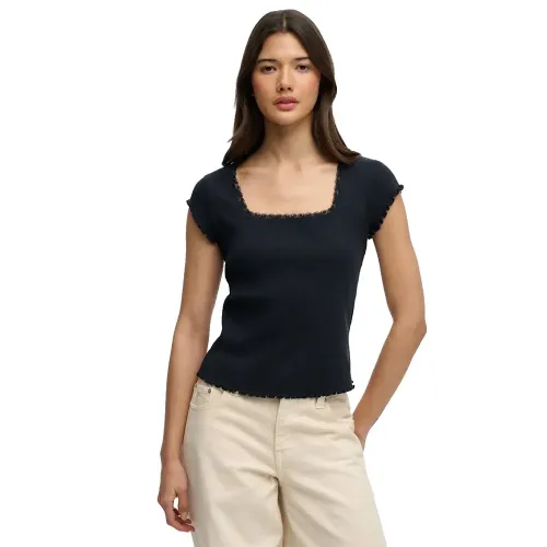 슈퍼드라이 Athletic 에센셜 Square Neck 반팔 티셔츠 142784588