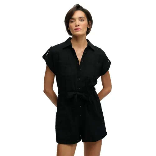 슈퍼드라이 Belted 유틸리티 Playsuit 반팔 롬퍼 142784599