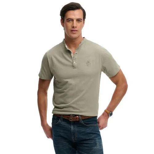 슈퍼드라이 클래식 코튼 Lin Grandad 반팔 티셔츠 142784625