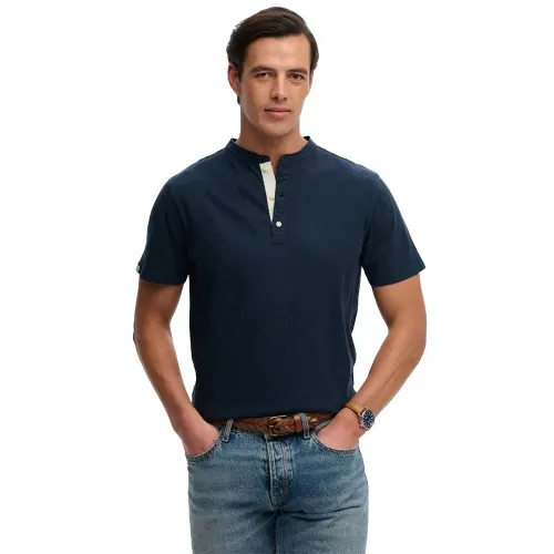 슈퍼드라이 클래식 코튼 Lin Grandad 반팔 티셔츠 142784627