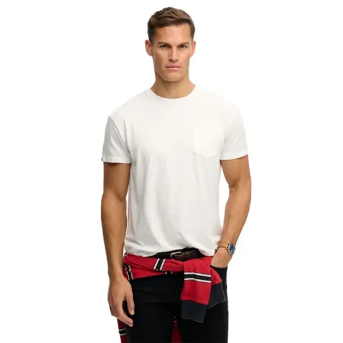 슈퍼드라이 코튼 클래식 Linen 포켓 반팔 티셔츠 142784729