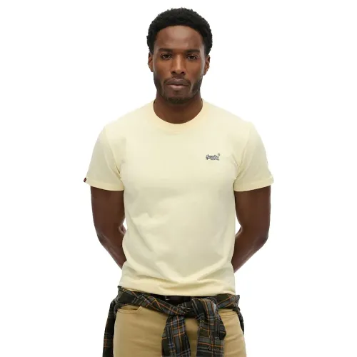 슈퍼드라이 에센셜 Logo 엠브로이더드 반팔 티셔츠 142784796