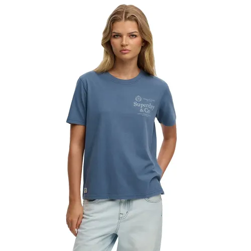 슈퍼드라이 Luxe 캐주얼 Relaxed Fit 반팔 티셔츠 142784946