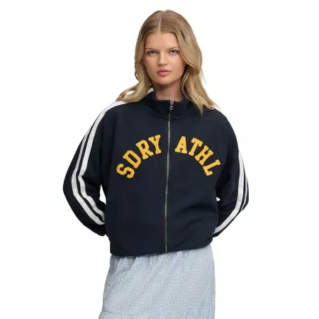 슈퍼드라이 Athletic 에센셜 Applique 루즈 핏 풀지퍼 스웨터 142797561