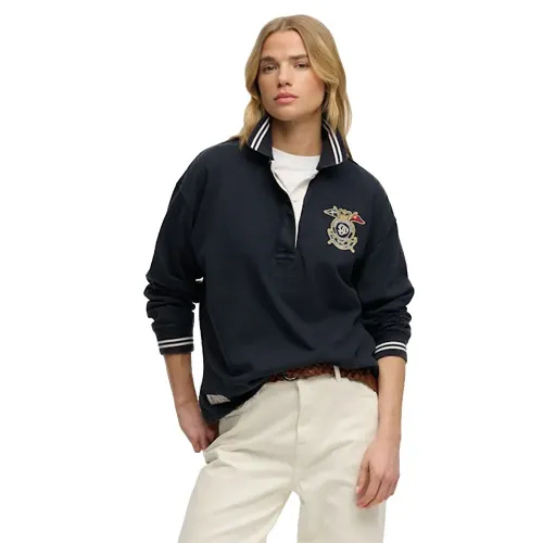 슈퍼드라이 Crest Rugby 긴 소매 폴로 142797648