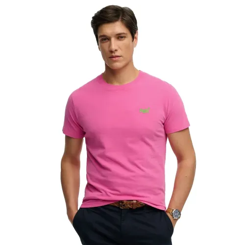 슈퍼드라이 에센셜 로고 엠브로이더드 반팔 티셔츠 142797669