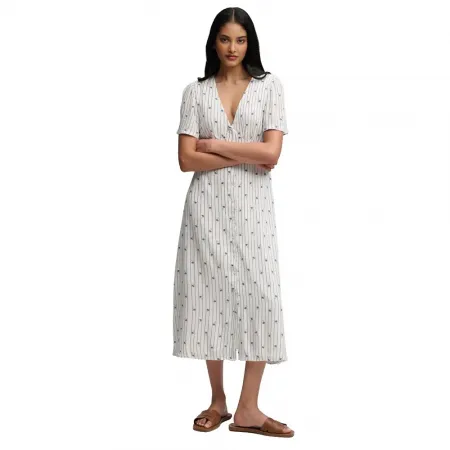 슈퍼드라이 Print Button Tea 반팔 미디 원피스 142797804