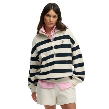 슈퍼드라이 스튜디오s Stripe 하프 지퍼 스웨터 142797846