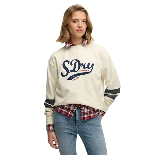 슈퍼드라이 Varsity Script Loose Crew 스웨터 142797857