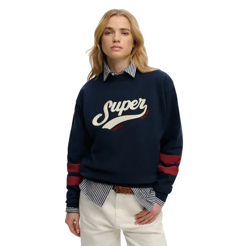 슈퍼드라이 Varsity Script Loose Crew 스웨터 142797858