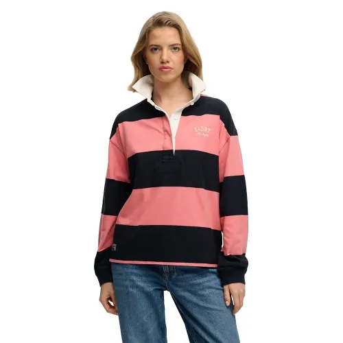 슈퍼드라이 Heritage Stripe Rugby 긴 소매 폴로 142856359