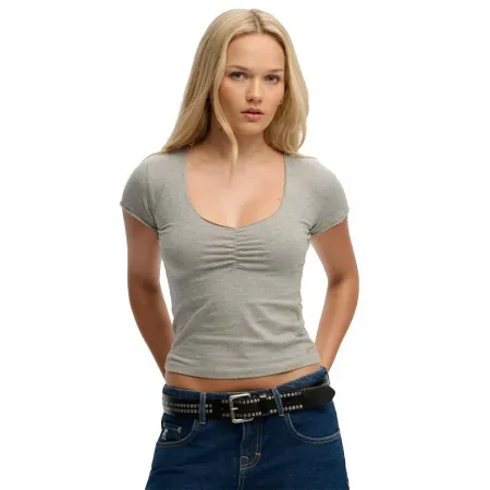 슈퍼드라이 Athletics 에센셜 Gathered 반팔 셔츠 142919839