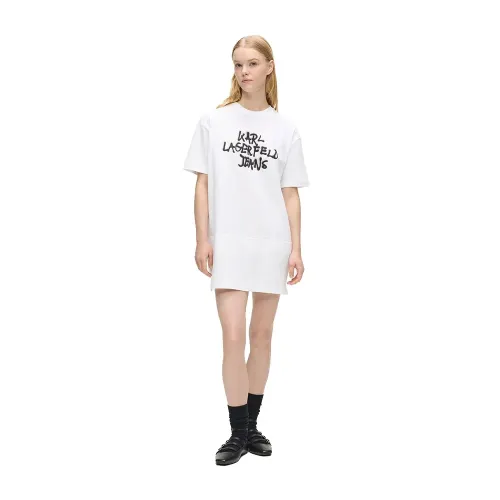 KARL LAGERFELD JEANS B1W13043 Graffiti 반팔 짧은 원피스 142979575