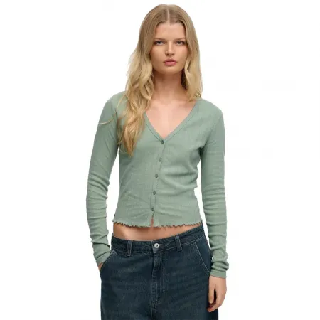 슈퍼드라이 Athletic 에센셜 Pointelle 카디건 142979769