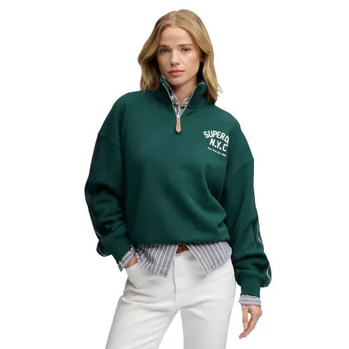 슈퍼드라이 컨트리 클럽 Applique 하프 지퍼 스웨터 142979797