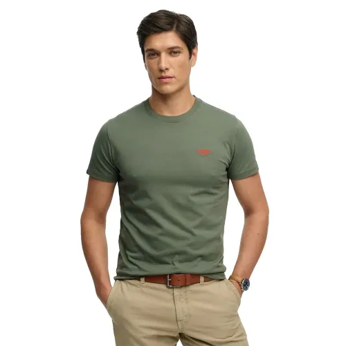 슈퍼드라이 에센셜 Stacked Logo 엠브로이더드 반팔 티셔츠 142979814