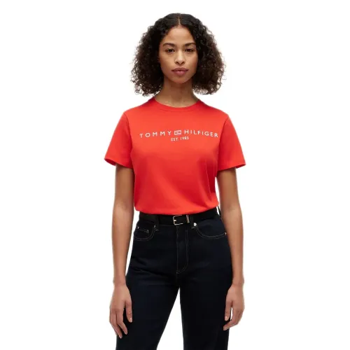 타미힐피거 Corp 로고 레귤러 핏 반팔 티셔츠 143038142