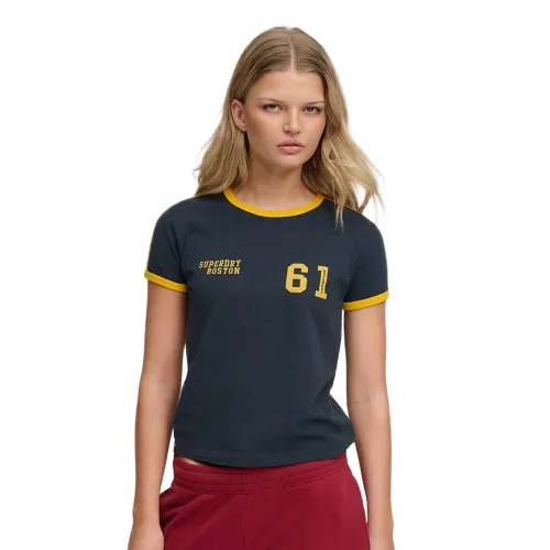 슈퍼드라이 Athletic 에센셜 Stripe 반팔 티셔츠 143062959