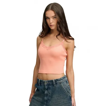 슈퍼드라이 에센셜 Lace Trim Crop Cami 나시 상의 143062997