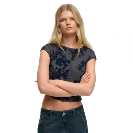 슈퍼드라이 Flocked 메쉬 반팔 셔츠 143063016