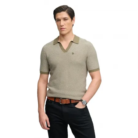 슈퍼드라이 Johnny Collar Knitted 반팔 폴로 셔츠 143063019