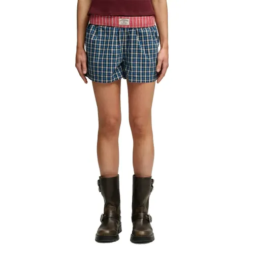 슈퍼드라이 Mini Check 코튼 반바지 143063047