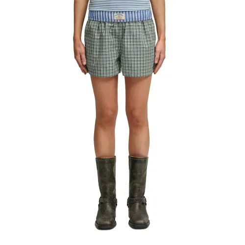 슈퍼드라이 Mini Check 코튼 반바지 143063048