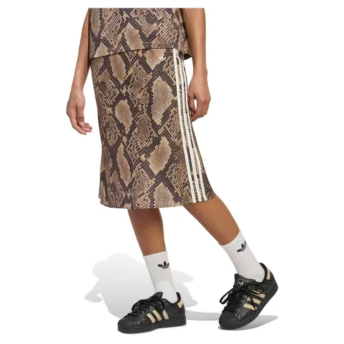 아디다스 Snake Print Satin 미디 스커트 143085215