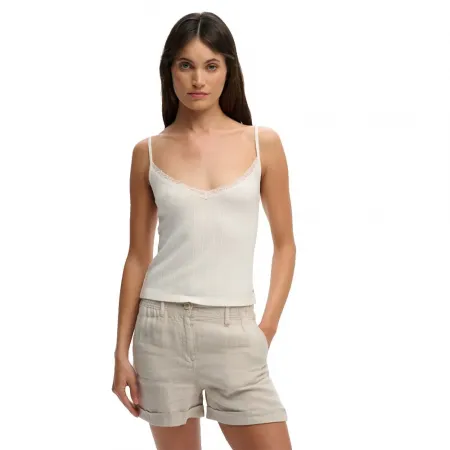 슈퍼드라이 Athletic 에센셜 V Neck Pointelle Cami 나시 상의 143124422