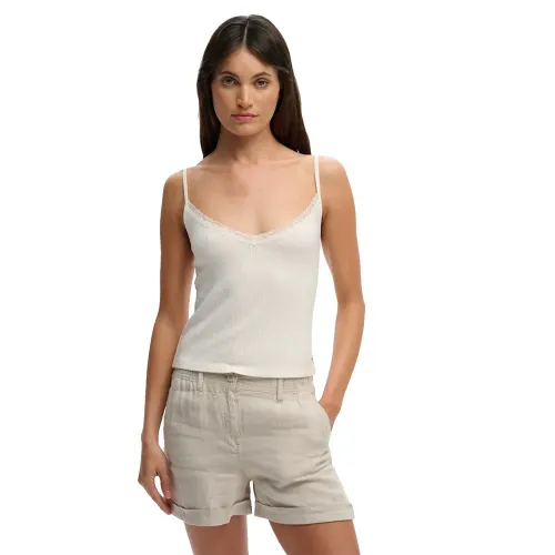 슈퍼드라이 Athletic 에센셜 V Neck Pointelle Cami 나시 상의 143124422