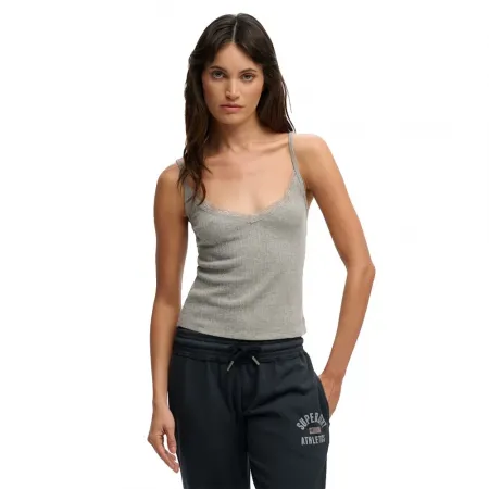 슈퍼드라이 Athletic 에센셜 V Neck Pointelle Cami 나시 상의 143124423