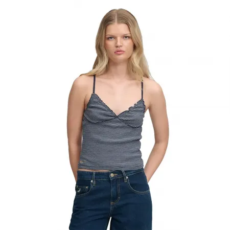 슈퍼드라이 Athletic 에센셜 V Neck Waffle Cami 나시 상의 143124427